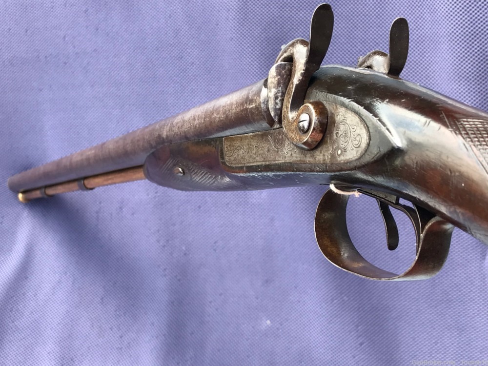 Circa 1860s E. Allen & Co Makers Damascus Double Barreled 12 G Shotgun-img-3