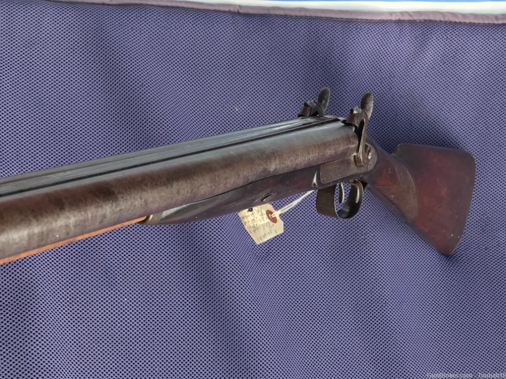 Circa 1860s E. Allen & Co Makers Damascus Double Barreled 12 G Shotgun-img-0