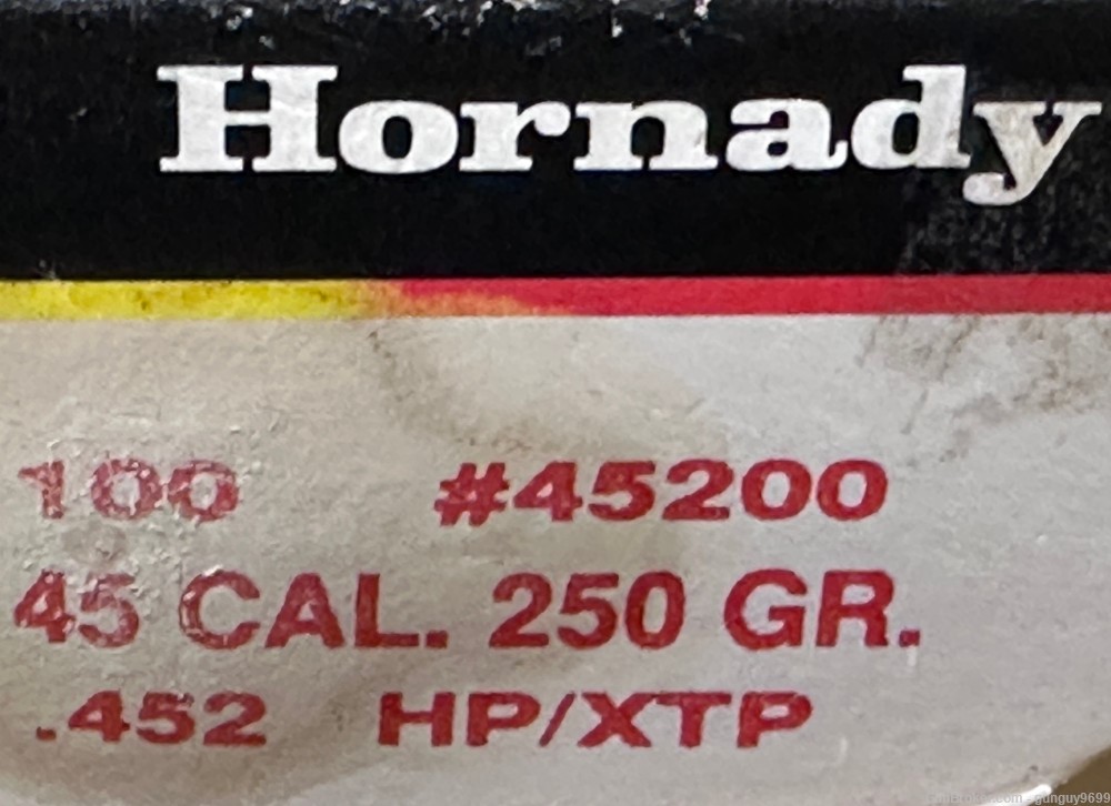 No ReSeRvE (100) Hornady 45 Caliber 250-Gr .452 HP XTP Reload Bullets 45200-img-0
