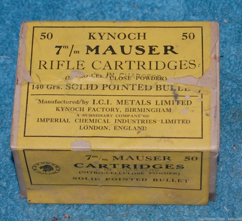 Full Box Kynoch 7mm Mauser Stripper Clips w/ 140 gr Solid 275 Rigby-img-0