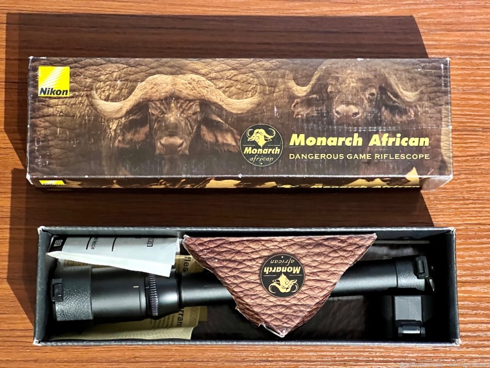 Rare Nikon Monarch African 1-4x20, original boxes / papers / caps-img-0