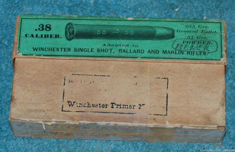 Vintage Partial 2 Piece Box of Winchester 38-55 w/ 155 gr Bullet 19 Rounds-img-2