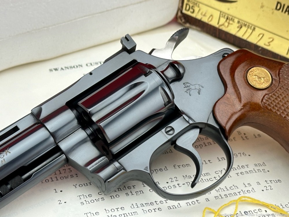 HOLY GRAIL Factory .22 Magnum Colt Diamondback 4" Blue - TONS OF PAPERWORK-img-4