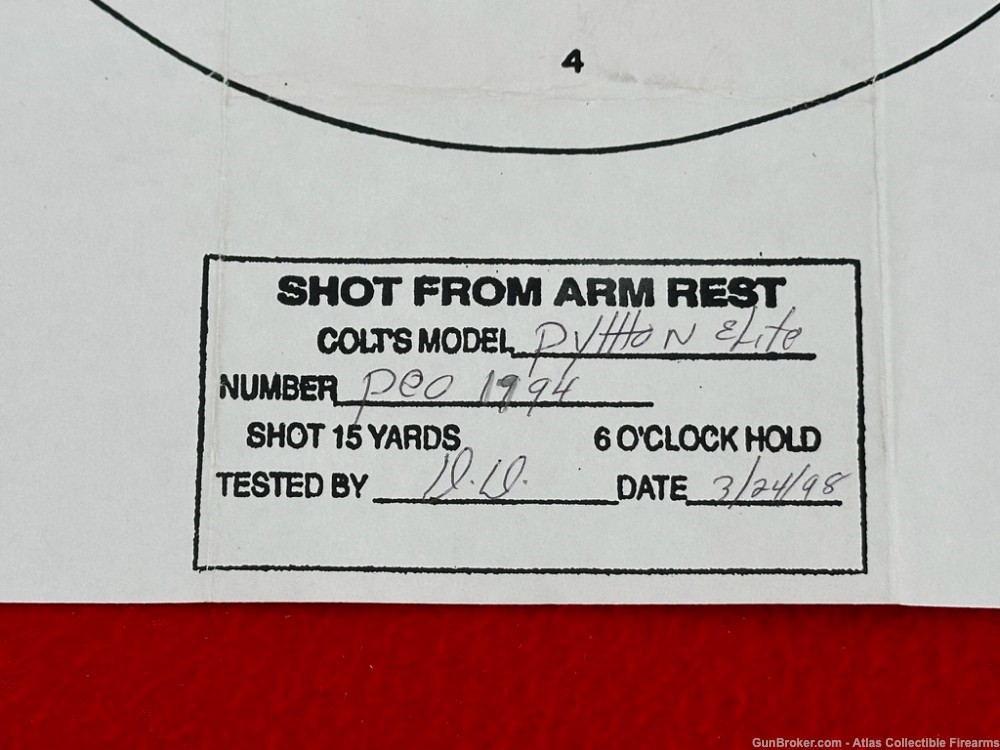 1998 Colt Python Elite 6" Polished Stainless 357 Mag +ORIGINAL TEST TARGET+-img-26