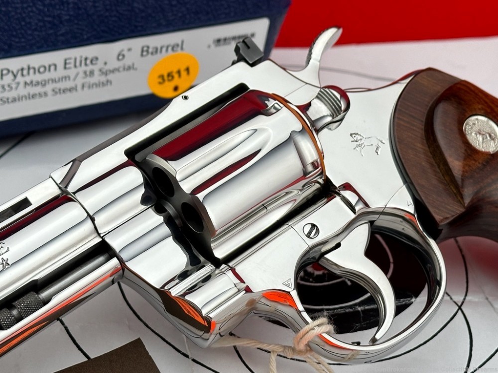 1998 Colt Python Elite 6" Polished Stainless 357 Mag +ORIGINAL TEST TARGET+-img-4
