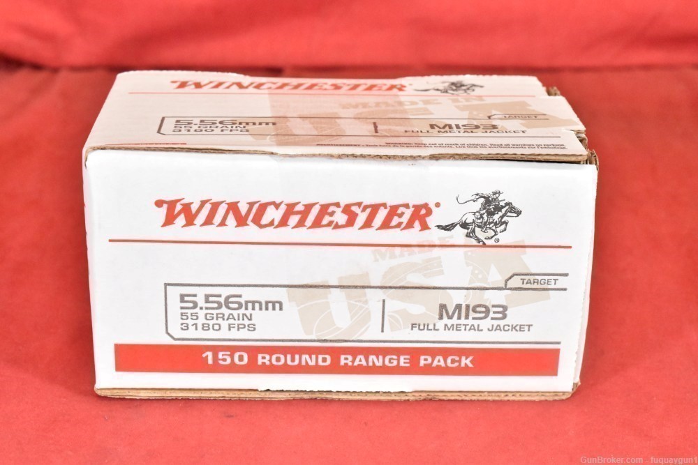 Winchester 5.56 Ammo M193 55GR FMJ WM193150 150 ROUNDS -img-1