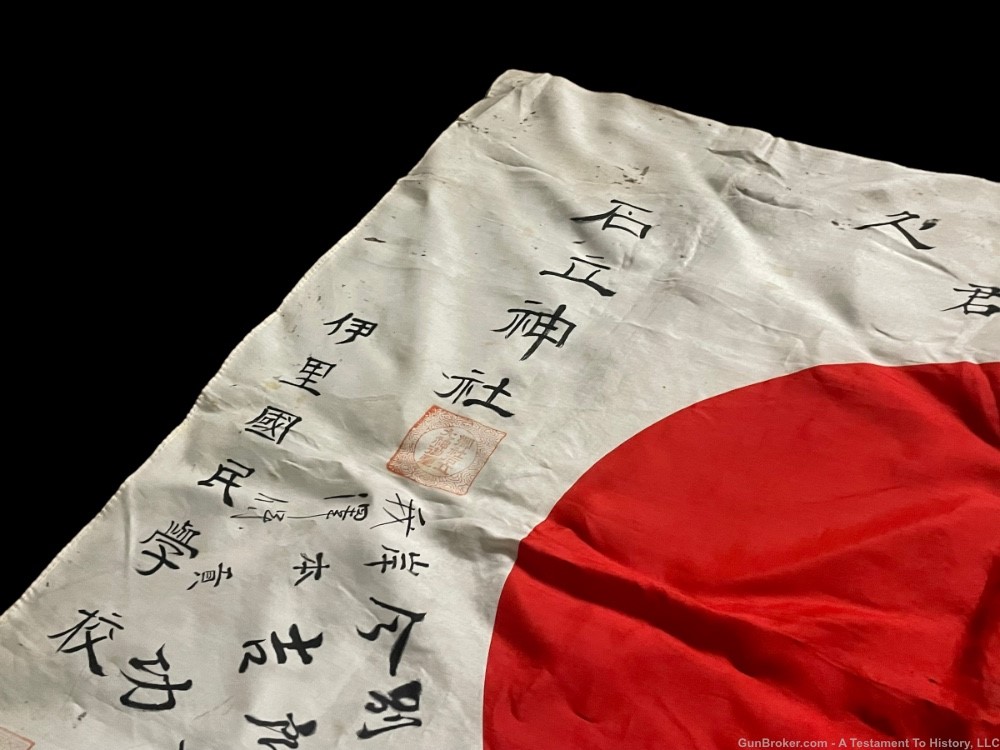 WWII JAPANESE- BANZAI SIGNED FLAG- FULL OF SIGNATURES- WW2 GI BRING BACK-img-10