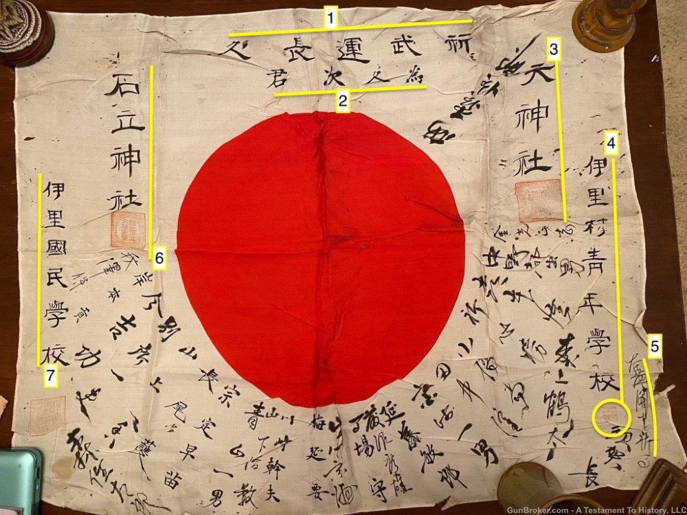 WWII JAPANESE- BANZAI SIGNED FLAG- FULL OF SIGNATURES- WW2 GI BRING BACK-img-1