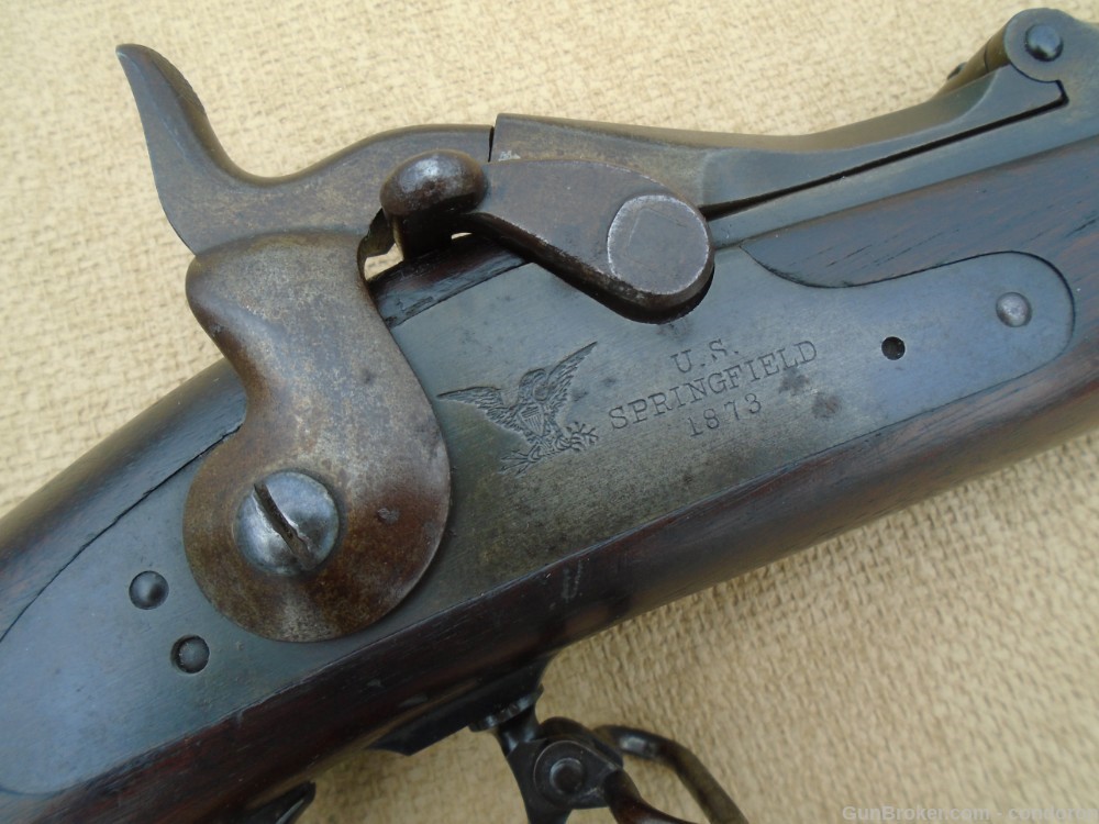 U.S. Springfield Trapdoor Model 1873, State markings, w/Bayonet & Scabbard-img-16
