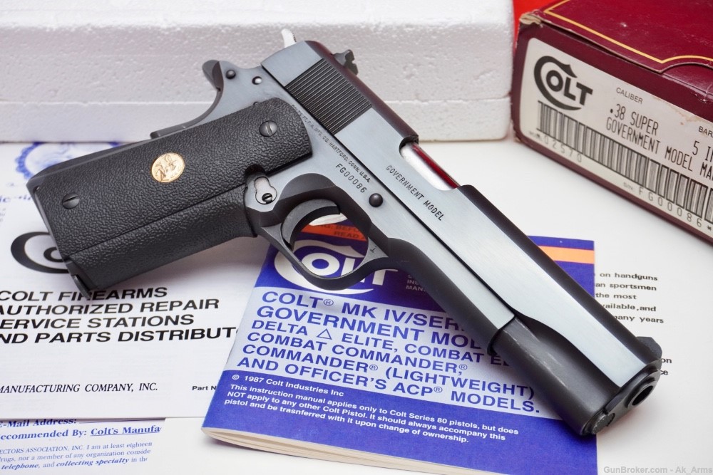 1990 Colt MKIV Blue  1911 5" .38 Super *COLLECTOR GRADE EXAMPLE*-img-4