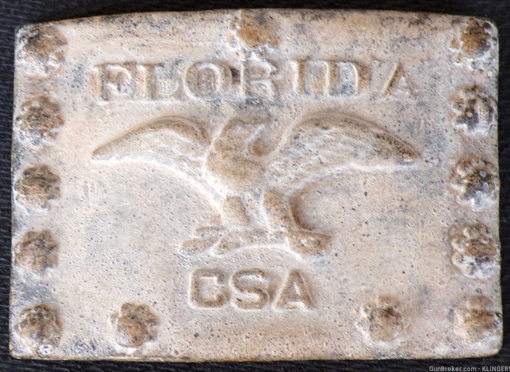 CIVIL WAR CONFEDERATE CSA FLORIDA Belt Plate Buckle -img-0