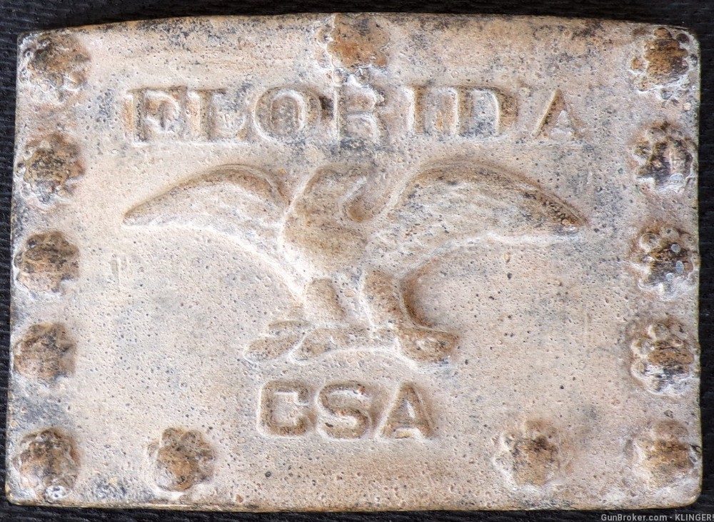 CIVIL WAR CONFEDERATE CSA FLORIDA Belt Plate Buckle -img-9