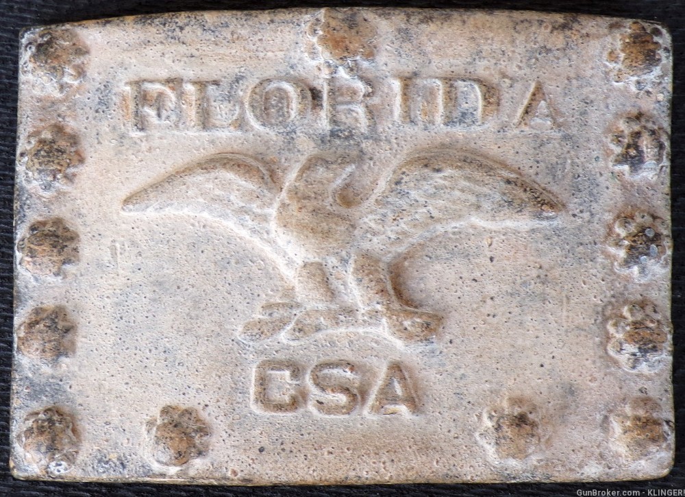CIVIL WAR CONFEDERATE CSA FLORIDA Belt Plate Buckle -img-3
