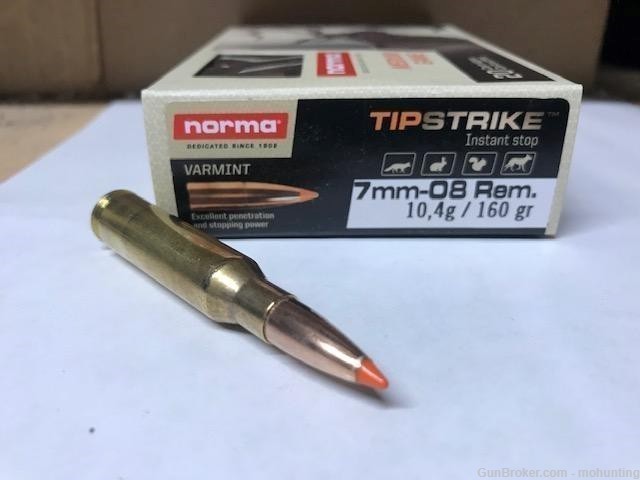 Norma 7mm-08 Rem 160gr TipStrike 100 Rounds Poly Tip-img-0