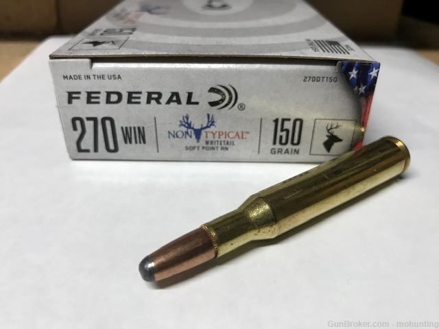 Federal 270DT150 270 Win 150gr SP RN 100 Rounds-img-0