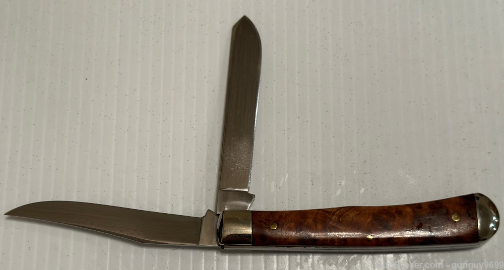 RARE No ReSeRvE Queen Cutlery Bowie Cherry Burl Knife Steel-img-11