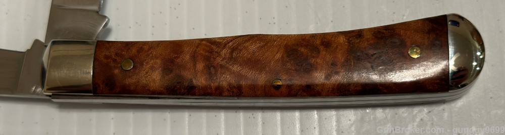 RARE No ReSeRvE Queen Cutlery Bowie Cherry Burl Knife Steel-img-12