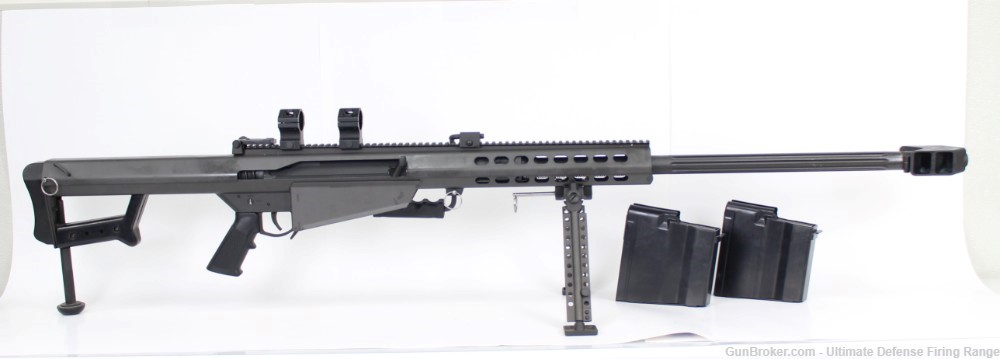 Excellent Barrett M82A1 Fluted 29" Barrel 50 BMG Rings, 2 Mags and Case-img-0
