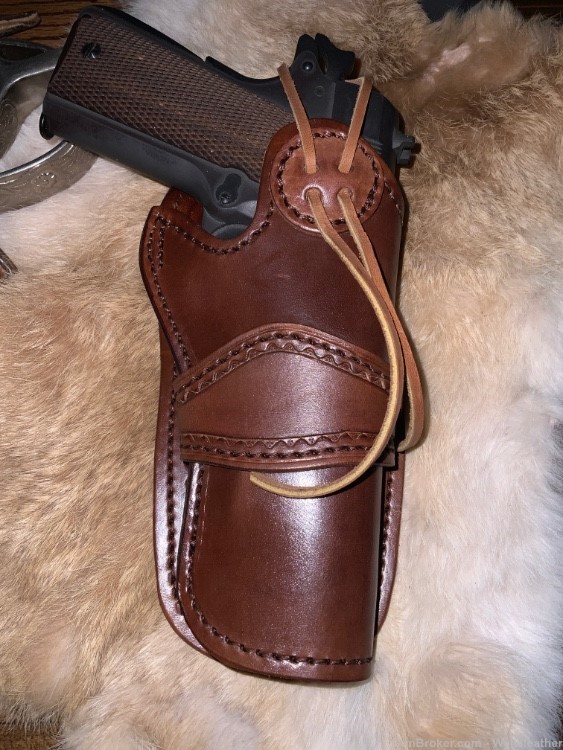 1911 holster. For full size 1911 pistol. leather, fully lined!-img-0