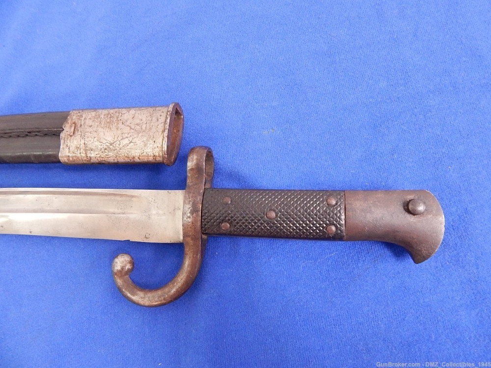 1870s Turkish Peabody Rifle Sword Bayonet with Scabbard-img-6
