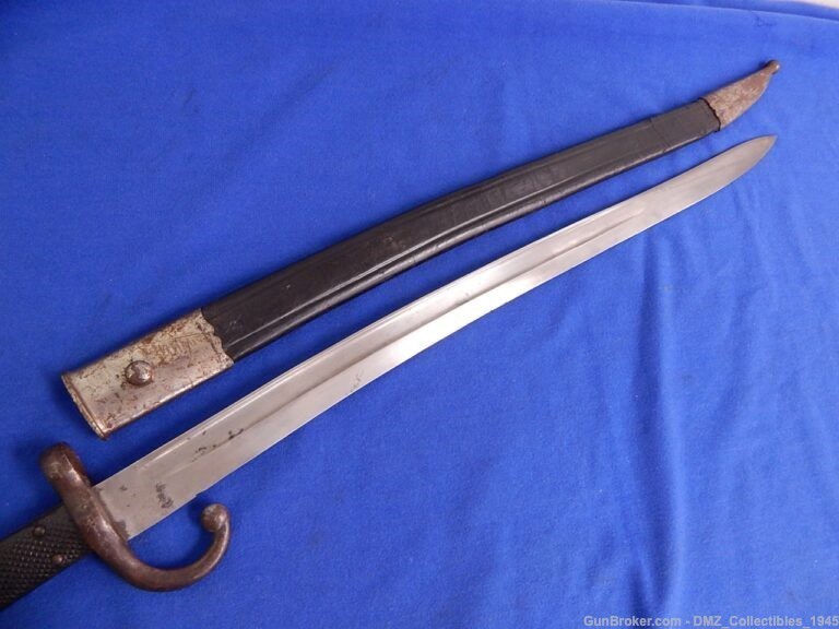1870s Turkish Peabody Rifle Sword Bayonet with Scabbard-img-2