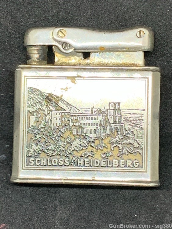 1940s GERMAN IBELO MONOPOL STERLING SILVER  LIGHTER, SCHLOSS HEIDELBERG-img-0
