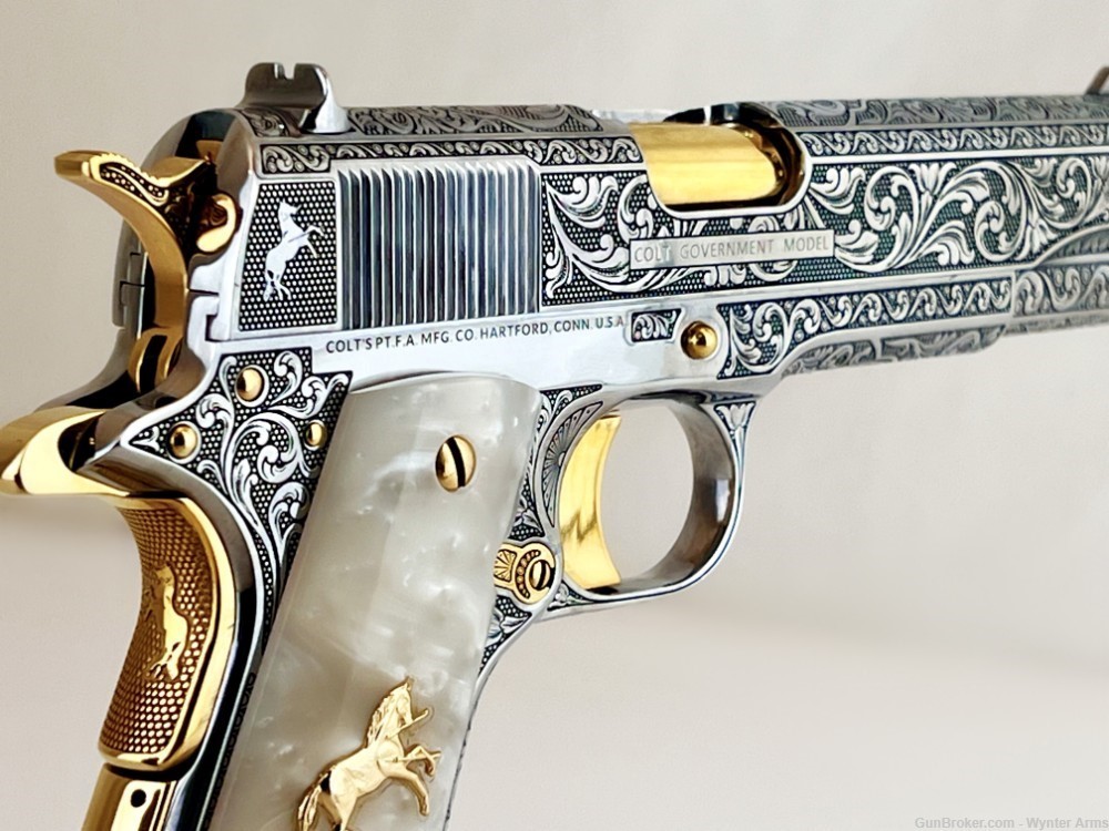 Colt 1911 Nickel and 24K Gold Plated-img-9