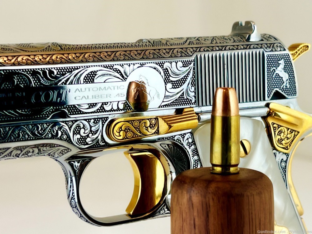 Colt 1911 Nickel and 24K Gold Plated-img-17