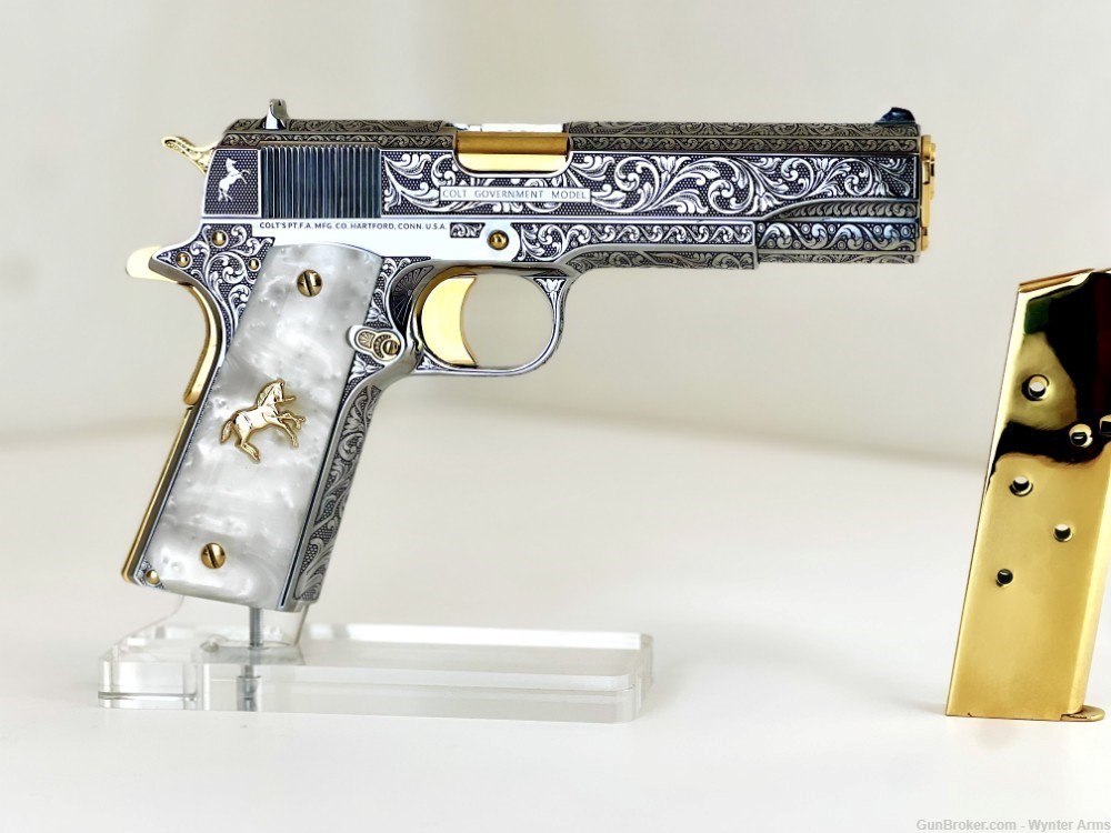 Colt 1911 Nickel and 24K Gold Plated-img-10