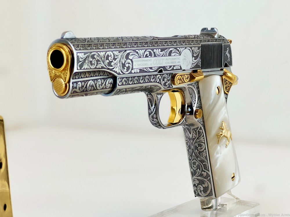 Colt 1911 Nickel and 24K Gold Plated-img-14
