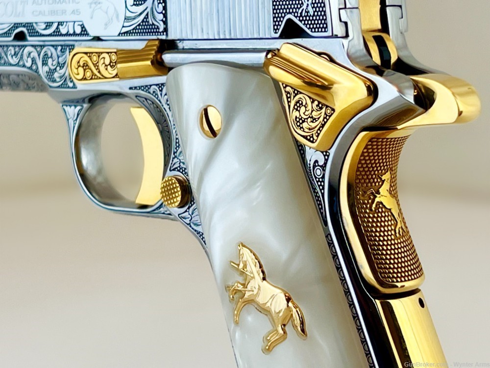 Colt 1911 Nickel and 24K Gold Plated-img-3