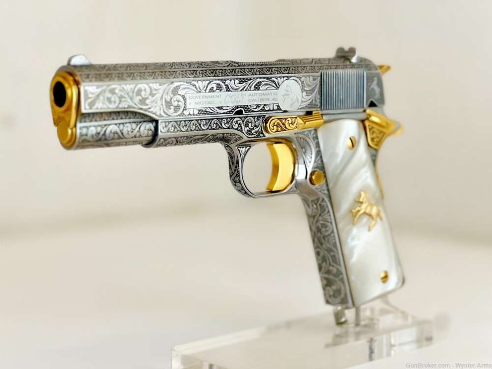 Colt 1911 Nickel and 24K Gold Plated-img-15