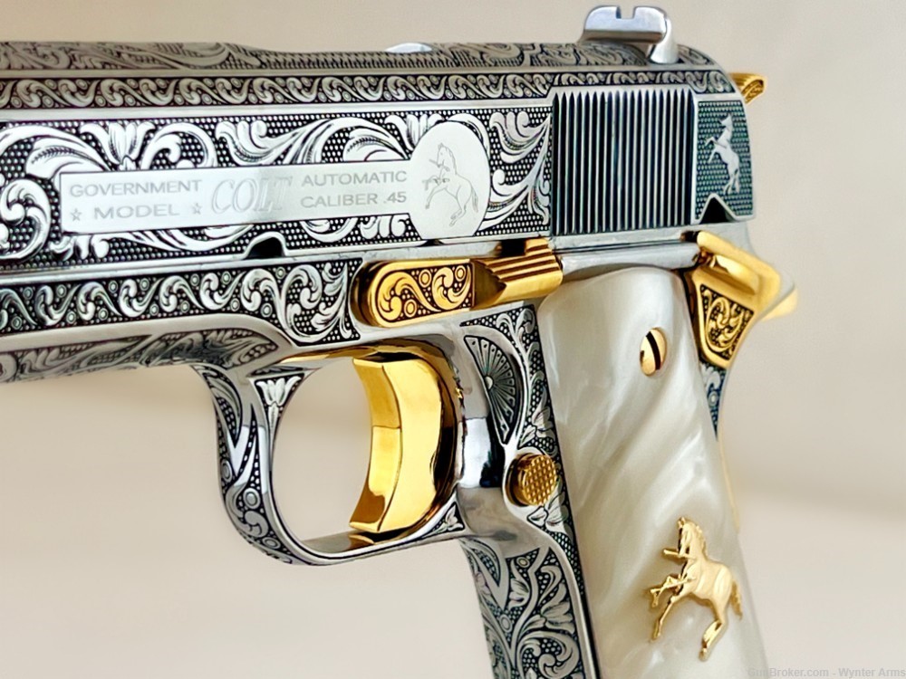 Colt 1911 Nickel and 24K Gold Plated-img-16
