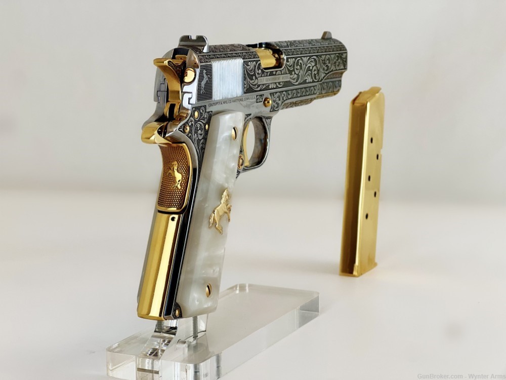 Colt 1911 Nickel and 24K Gold Plated-img-6