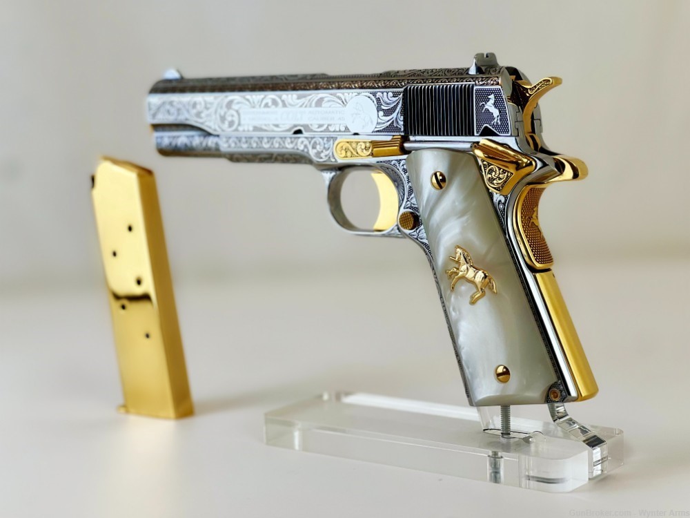 Colt 1911 Nickel and 24K Gold Plated-img-2