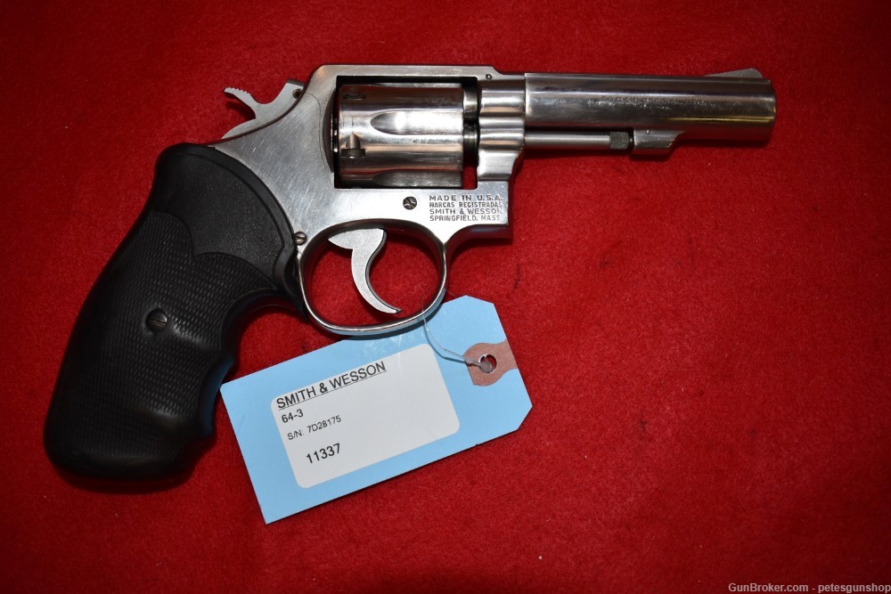 Smith & Wesson Mod 64-3 Hvy Barrel, Stainless Revolver, 38 Spl, PENNY START-img-0