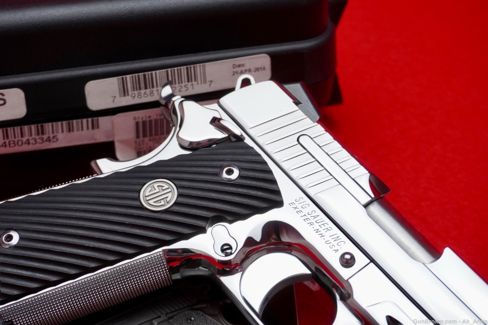 Desired Sig Sauer 1911 .45acp Tac-Ops *BREATHTAKING BRIGHT STAINLESS*-img-6