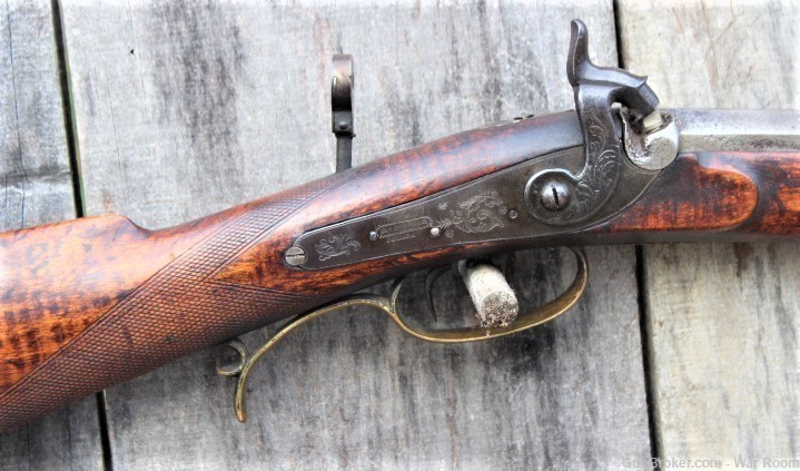 Mid 1800's Half Stock .50 Caliber Match Rifle by Amos P. Wood New York-img-4