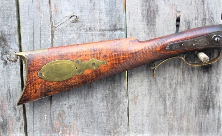 Mid 1800's Half Stock .50 Caliber Match Rifle by Amos P. Wood New York-img-1