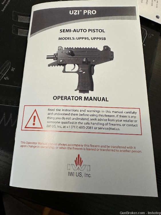 UZI Pro Pistol IWI Owner Manual-img-0