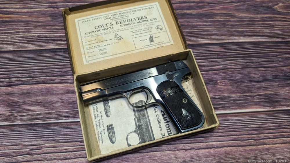 EXCELLENT Colt 1903 Hammerless IN ORIGINAL BOX .32 ACP PENNY START-img-0