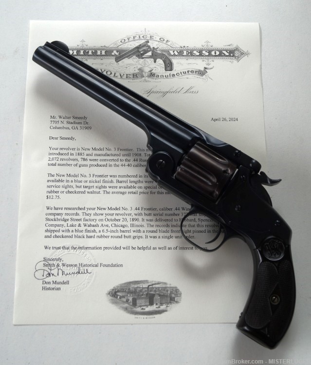 SMITH & WESSON NEW MODEL N03 FRONTIER - ANTIQUE - WITH ARCHIVE PAPER-img-0