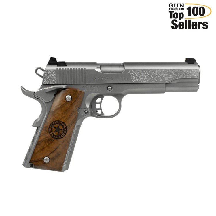 TISAS 1911 The Republic of Texas .45 ACP 5in 8rd Stainless Semi-Auto Pistol-img-0