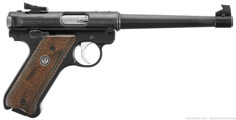 Ruger 40175 Mark IV Semi-Auto Pistol, 22 LR, 6.88" Bbl, Blued, Checkered La-img-0