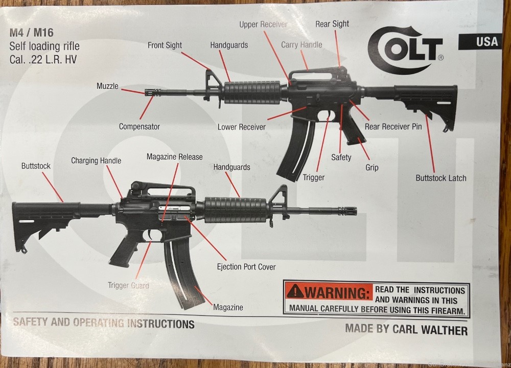 Colt M4/M176 Owners Manual 22LR-img-0