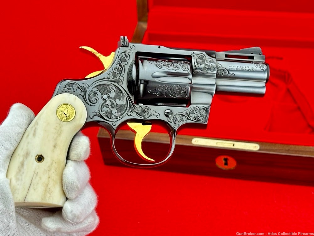 UNBELIEVABLE 1970 Colt Python 2 1/2" *MASTER ENGRAVED & GIRAFFE BONE GRIPS*-img-15