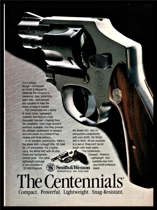1991 SMITH & WESSON Model 632 Centennial Revolver PRINT AD-img-0