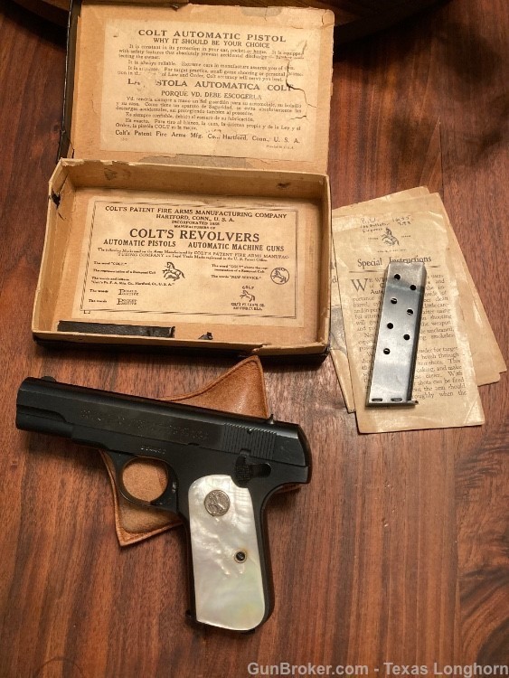 Colt M1903 .32 Pistol Type IV 1931 Factory MOP Grips Box & Papers 95%+-img-25