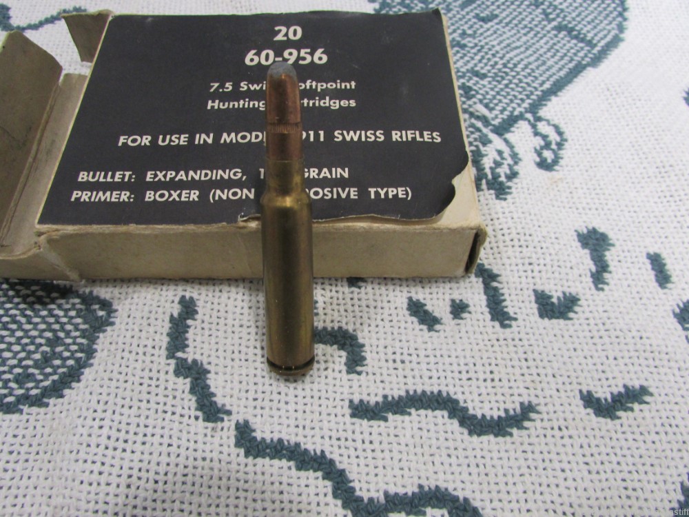 7.5X55mm Swiss Softpoint Hunting Cartridges 174gr 20 rounds-img-2