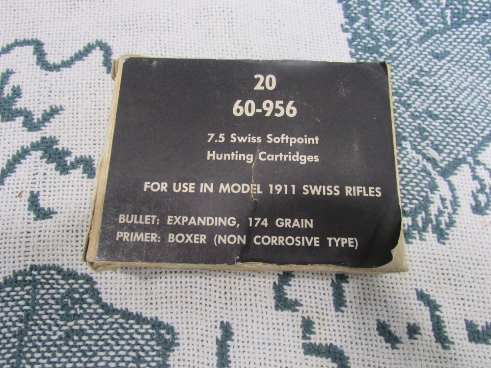7.5X55mm Swiss Softpoint Hunting Cartridges 174gr 20 rounds-img-0